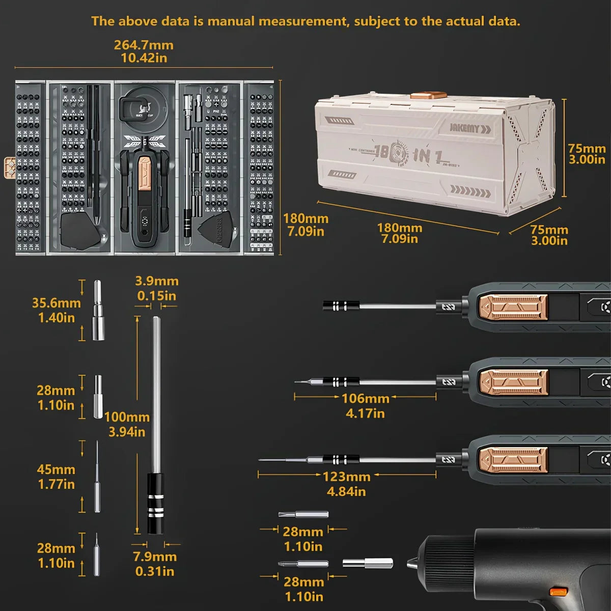 180-in-1 Elektrische Schroevendraaier Box