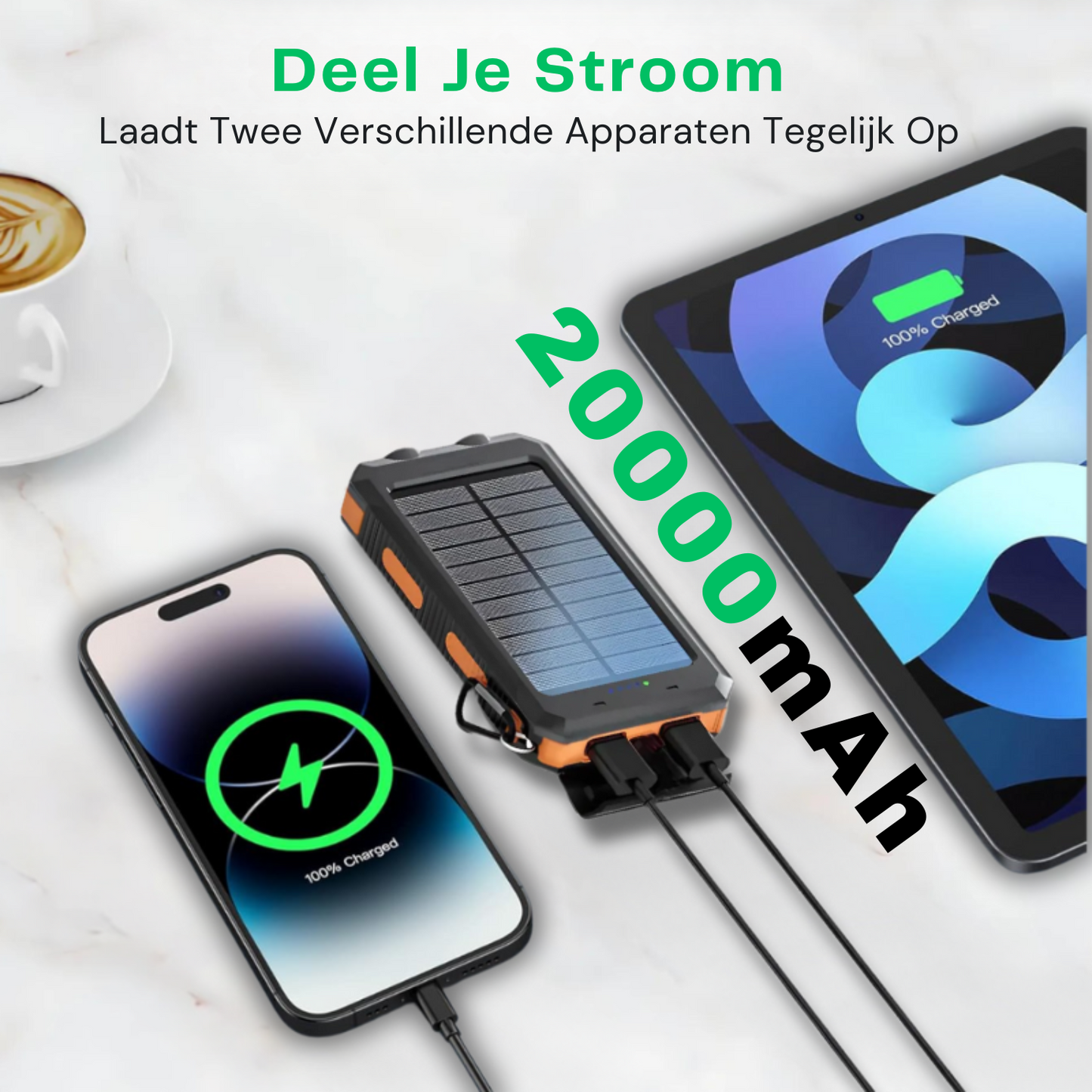 Zon-Oplaadbare Powerbank | Snel en Essentieel!