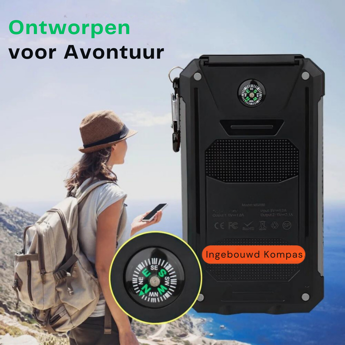 Zon-Oplaadbare Powerbank | Snel en Essentieel!