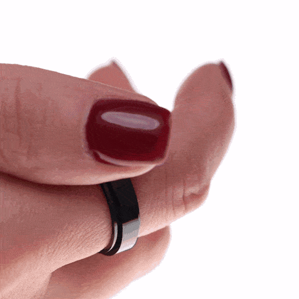 Zwarte spinnerring / antistressring (316L-staal)