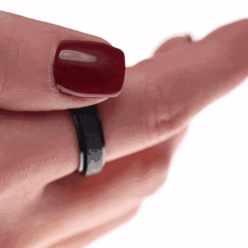 Sprankelende zwarte spinnerring / antistressring (316L-staal)