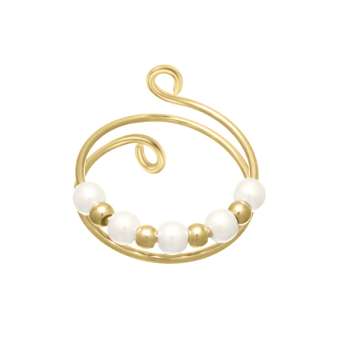 Antistressring met twee draden en draaibare kraaltjes (316L-staal)