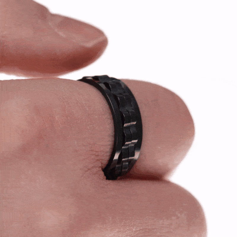Draaiende wielring, zwarte anti-spanningsring (staal 316L)