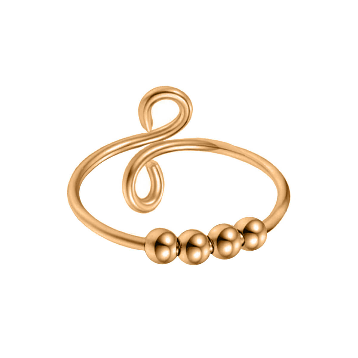 Antistressring met draaibare kraaltjes – 4 kraaltjes (316L-staal)