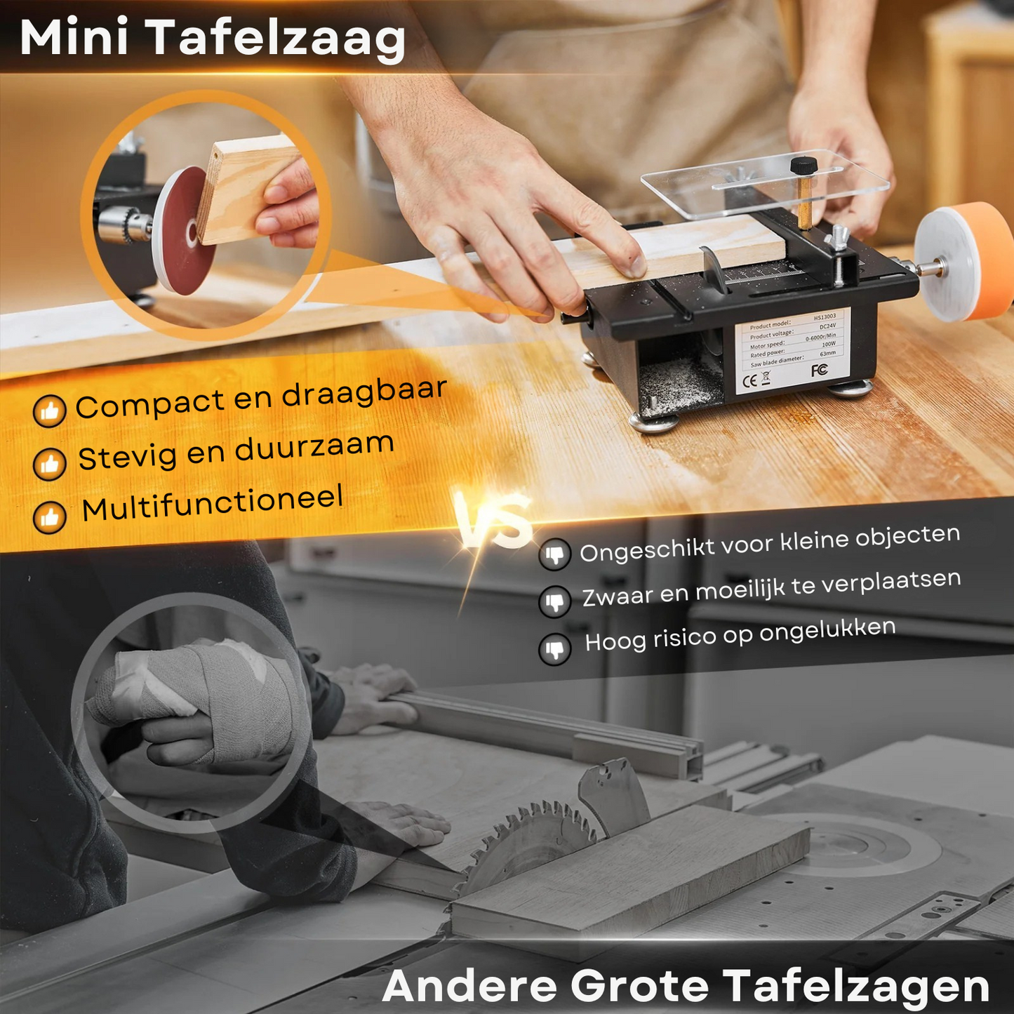 Compacte Multifunctionele Tafelzaag