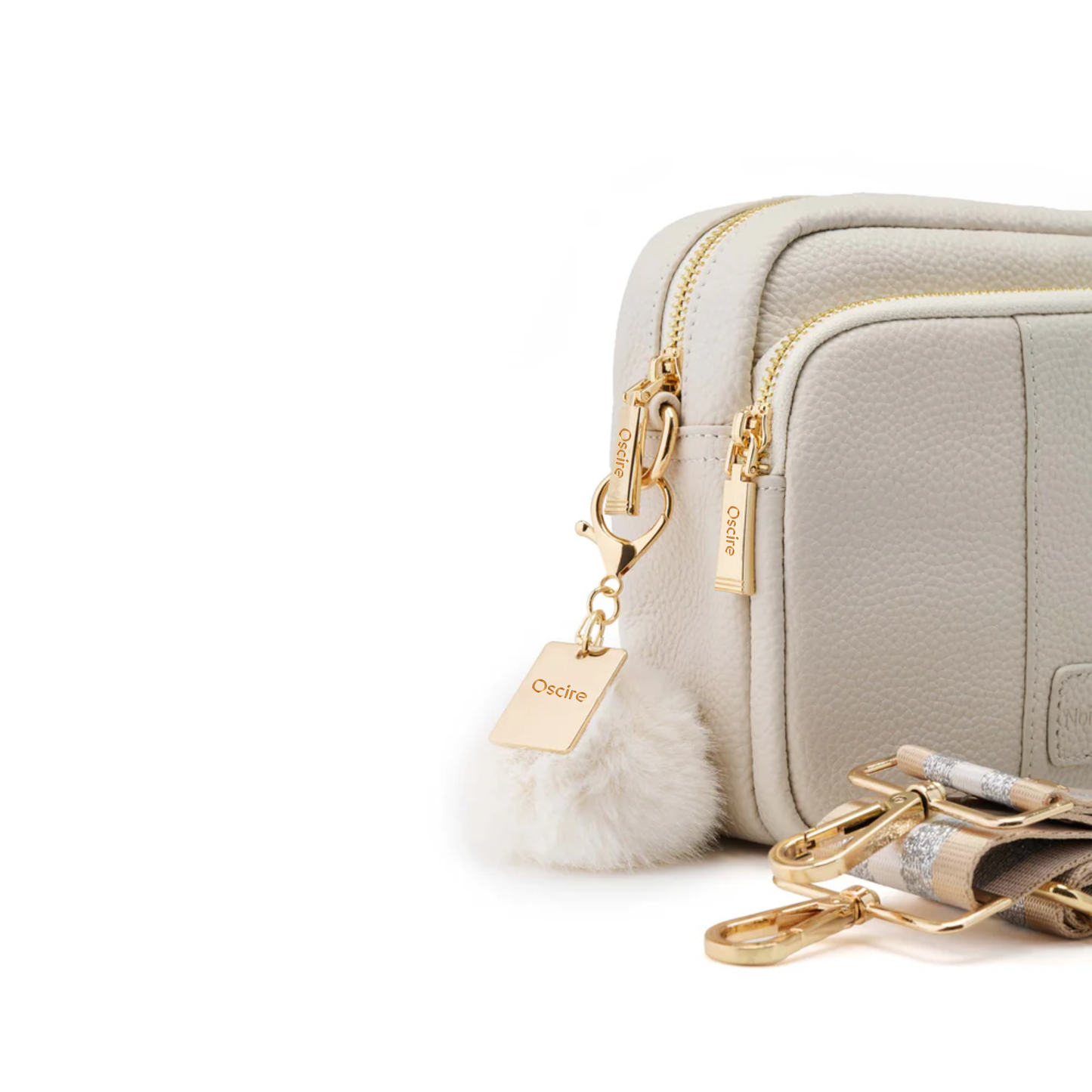 Luma | Compacte lederen crossbodytas - Ivoor
