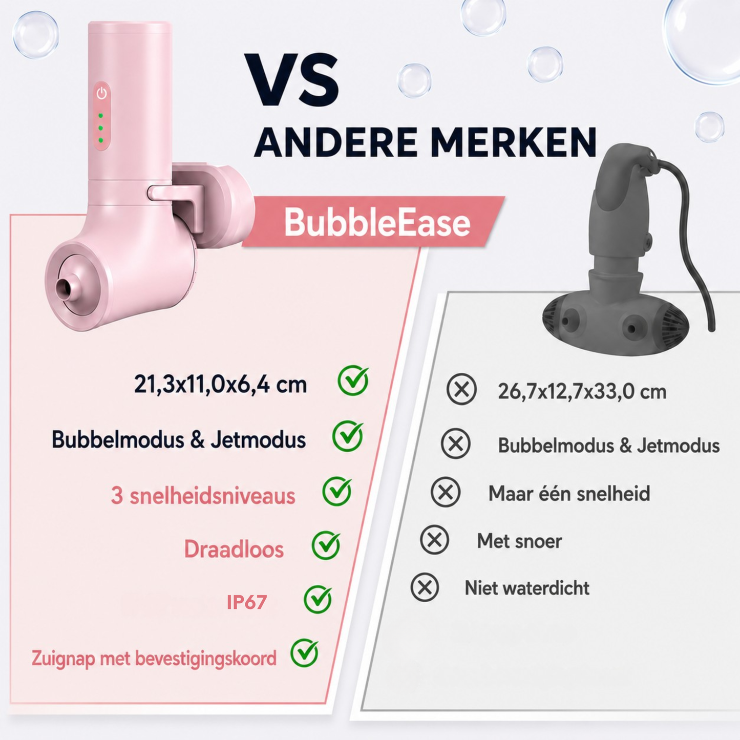 BubbleEase | Draadloos jetspa-systeem