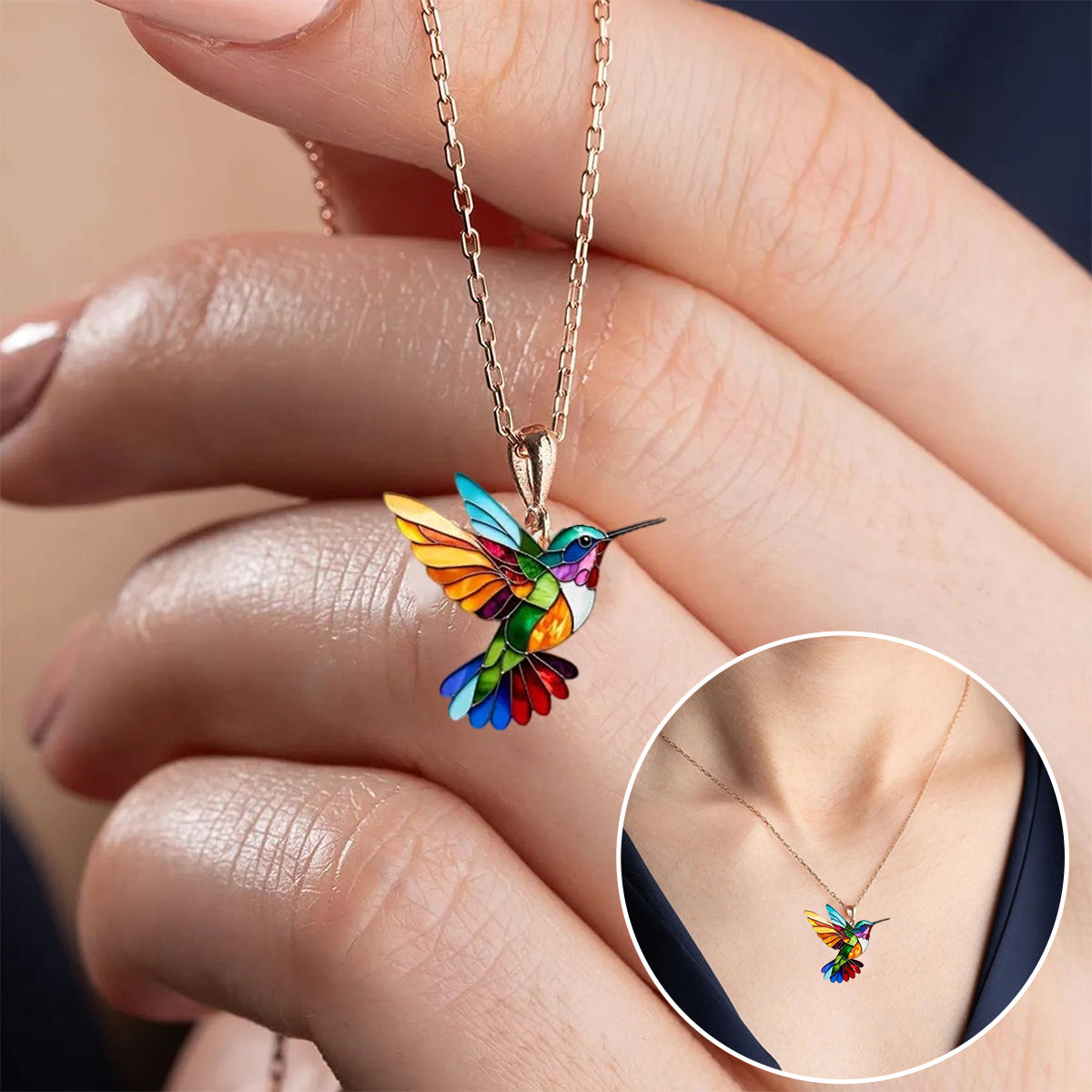 Multicolor Kolibrie Ketting – Voor Vogelliefhebbers & Sieradenfans