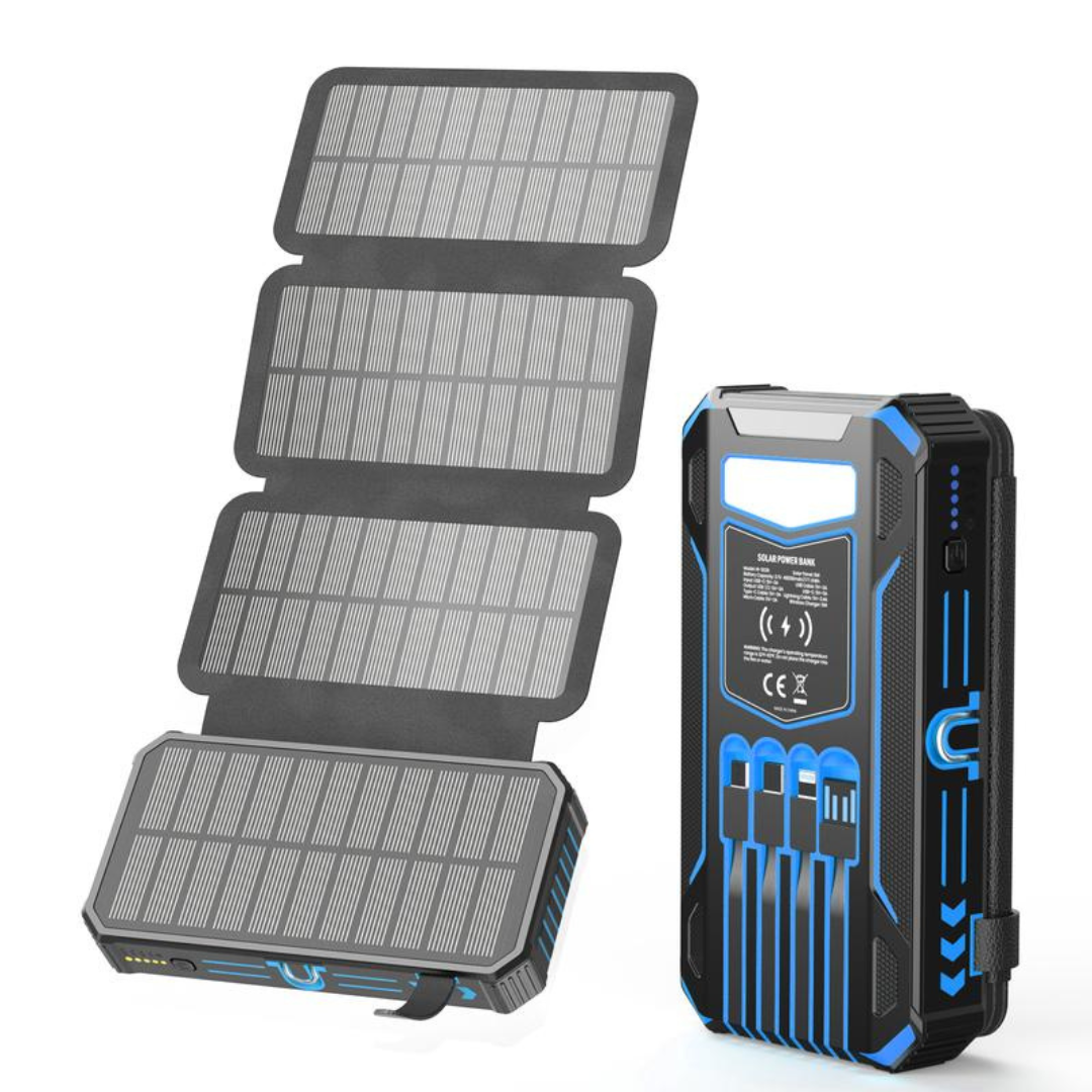 VoltRidge 48.000 mAh Solar Powerbank | Krachtige Noodenergie voor Outdoor en Overleving