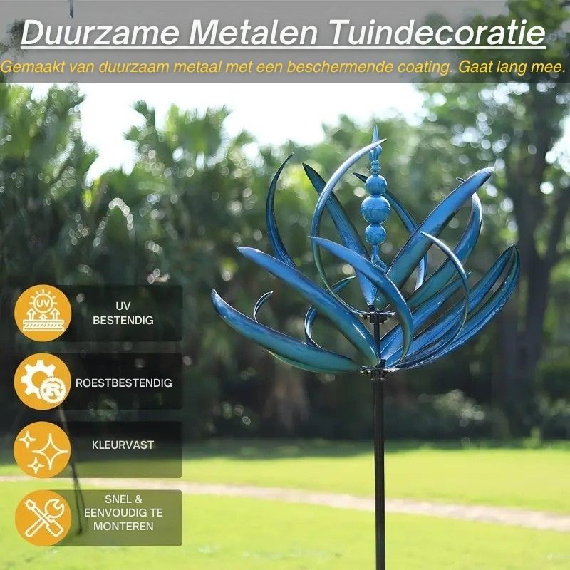 Blauwe Lotus Windspinner – Laat je Tuin Tot Leven Komen