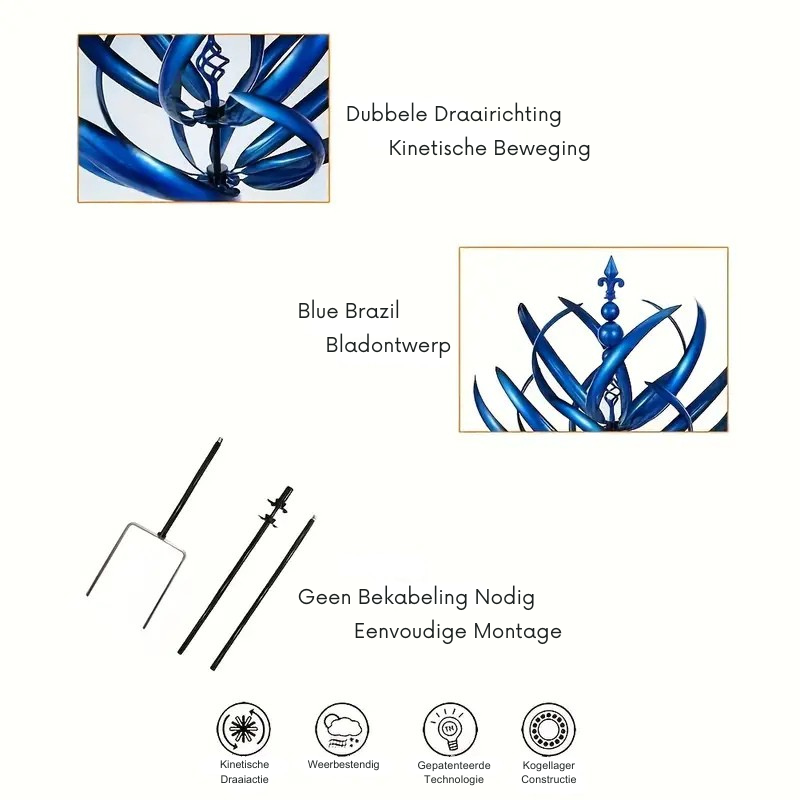 Blauwe Lotus Windspinner – Laat je Tuin Tot Leven Komen