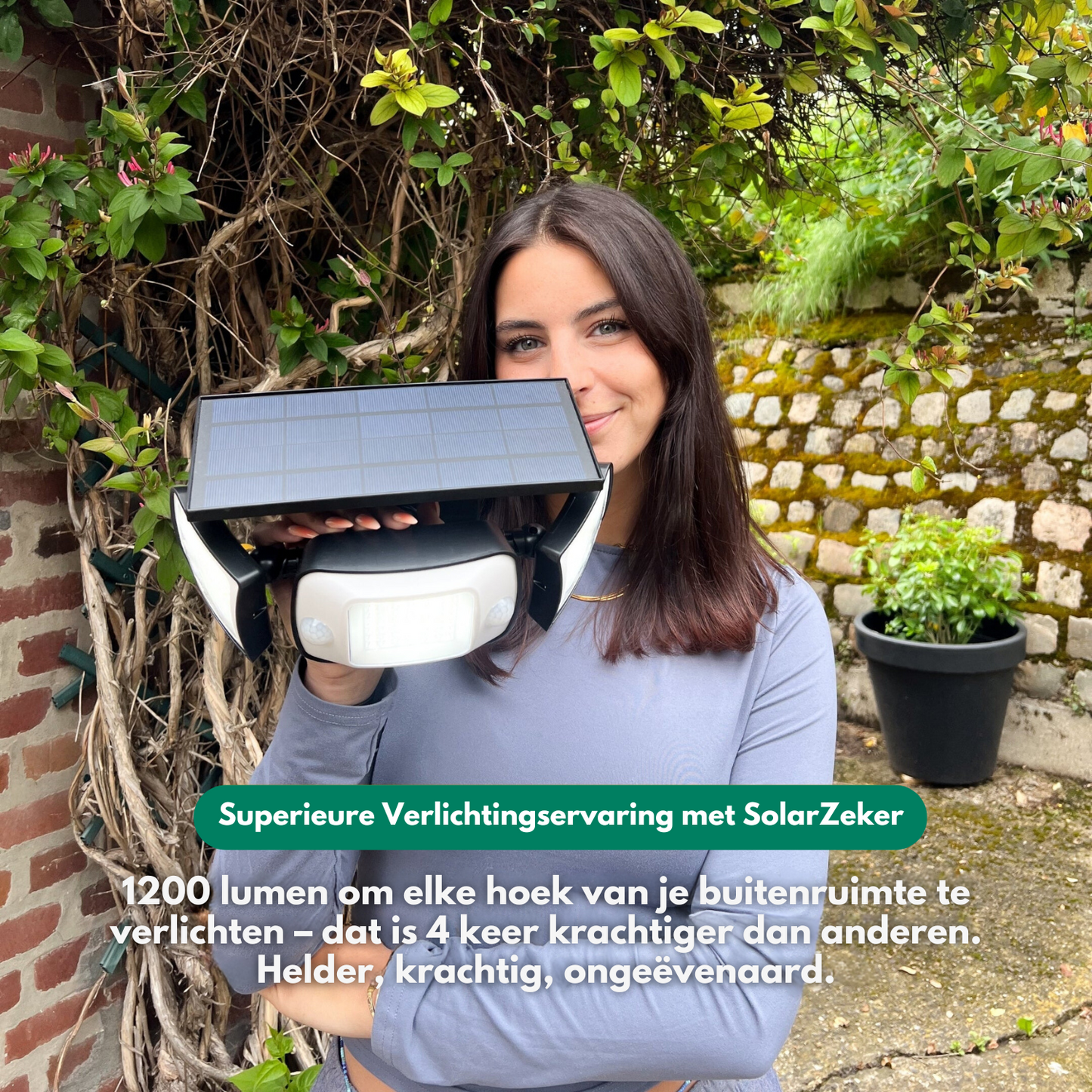SolarZeker | Buitenlamp op Zonne-Energie met Bewegingsdetectoren