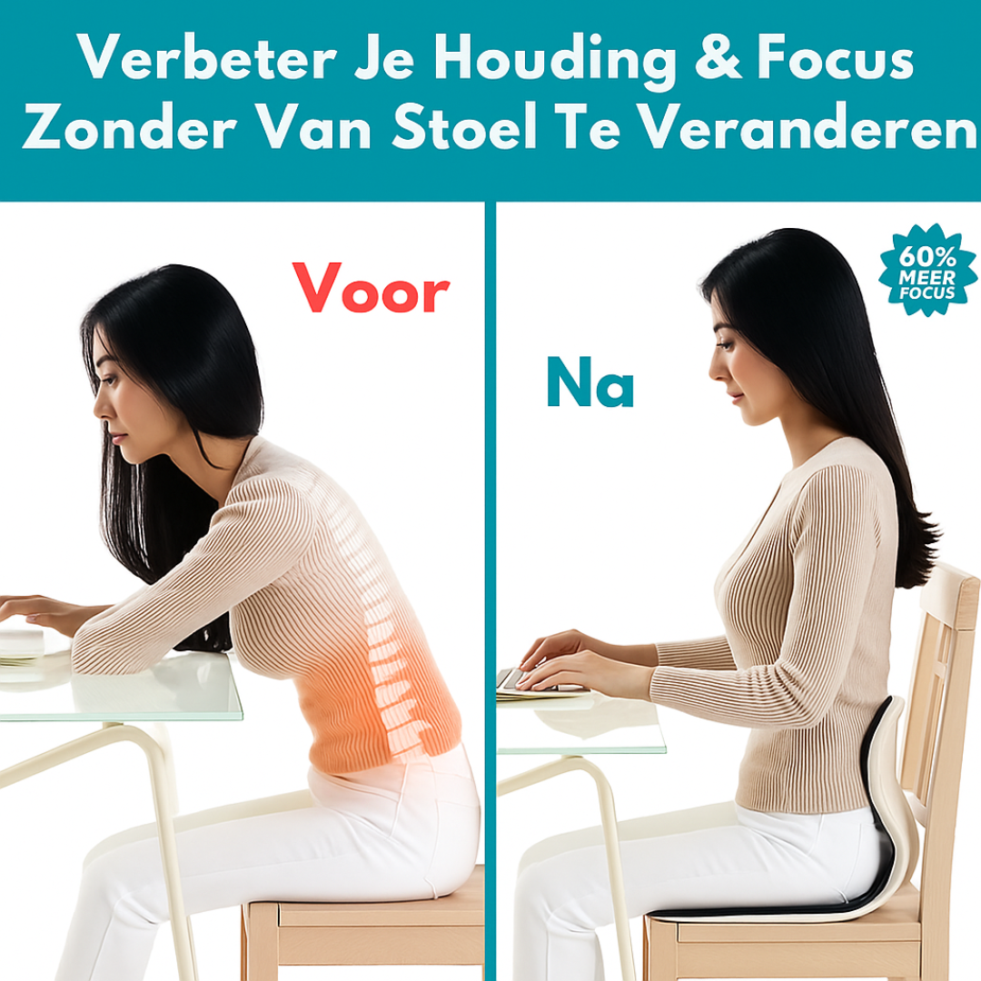 Ergonomische Comfortstoel | Verstelbare Rugsteun & Houdingscorrectie
