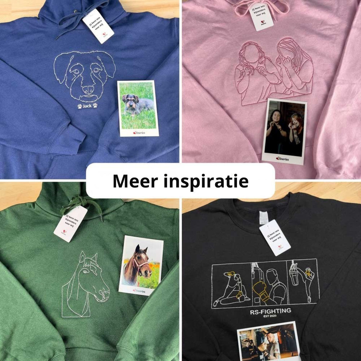 LijnLiefde | Geborduurde Hoodie met Jouw Foto – Handgetekend Portret & Premium Borduring