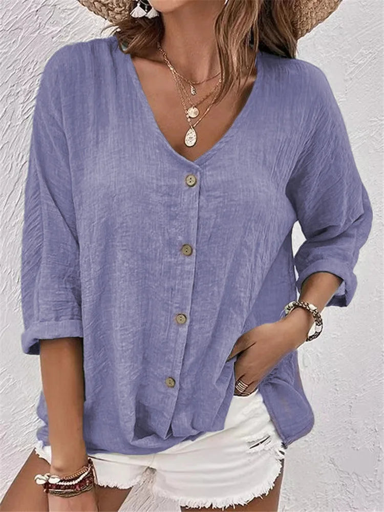 Almana linnen blouse – Eenvoud in zijn mooiste vorm