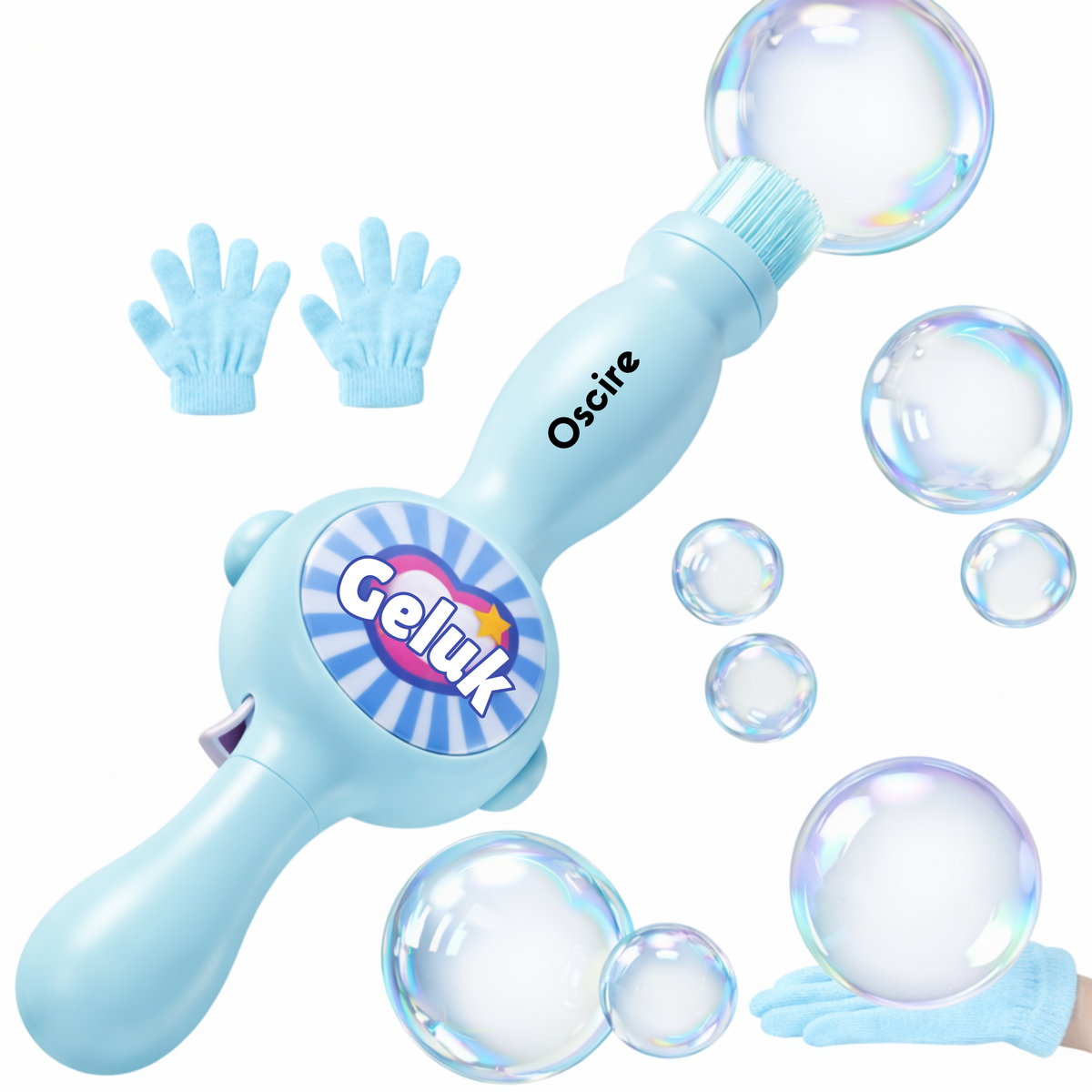BubbleBloom Zeepbellenmaker | Grote Bellen, Zacht Handvat & Handschoenen voor Kinderen