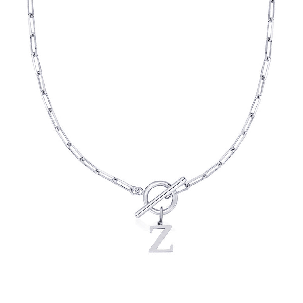 ClaspCircle | Paperclip Schakel ketting met initiaal