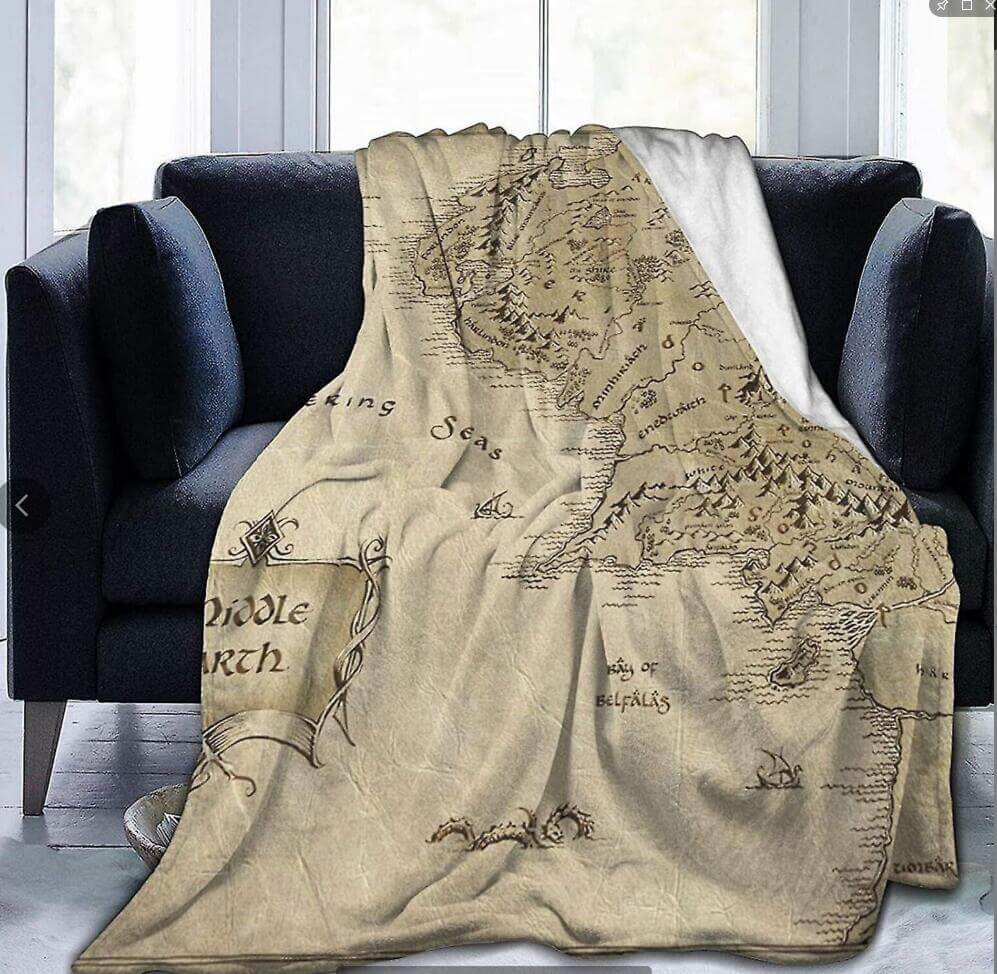 LOTR Midden-Aarde Kaart Deken