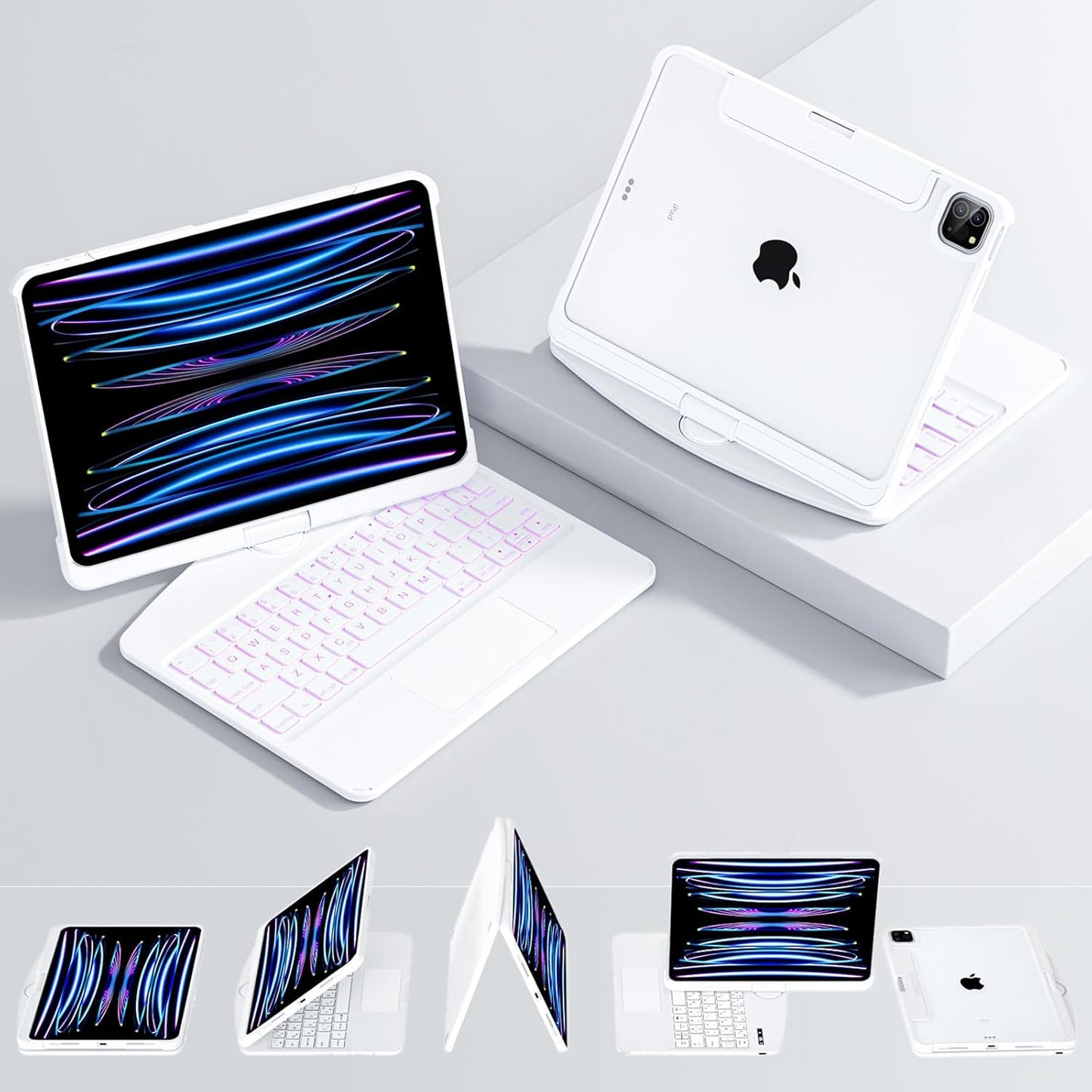 Transparante 360° iPad Toetsenbord Beschermhoes