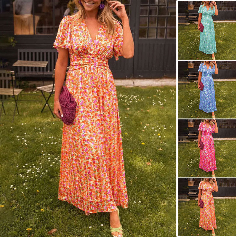 Elsie V-Neck Midi Dress | Ontwaken van Stille Elegantie