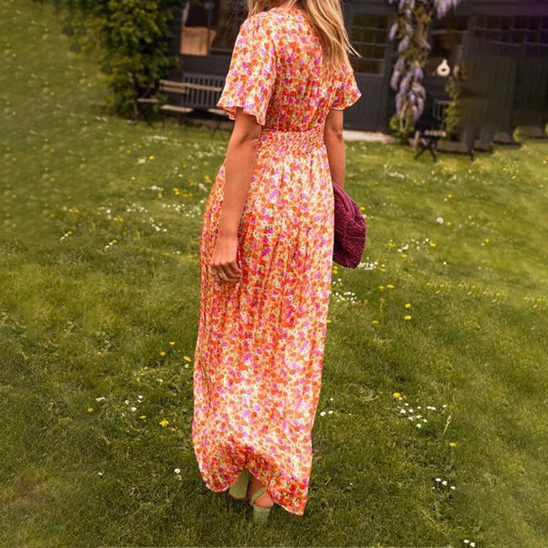 Elsie V-Neck Midi Dress | Ontwaken van Stille Elegantie