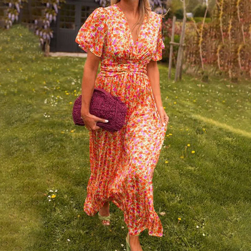 Elsie V-Neck Midi Dress | Ontwaken van Stille Elegantie