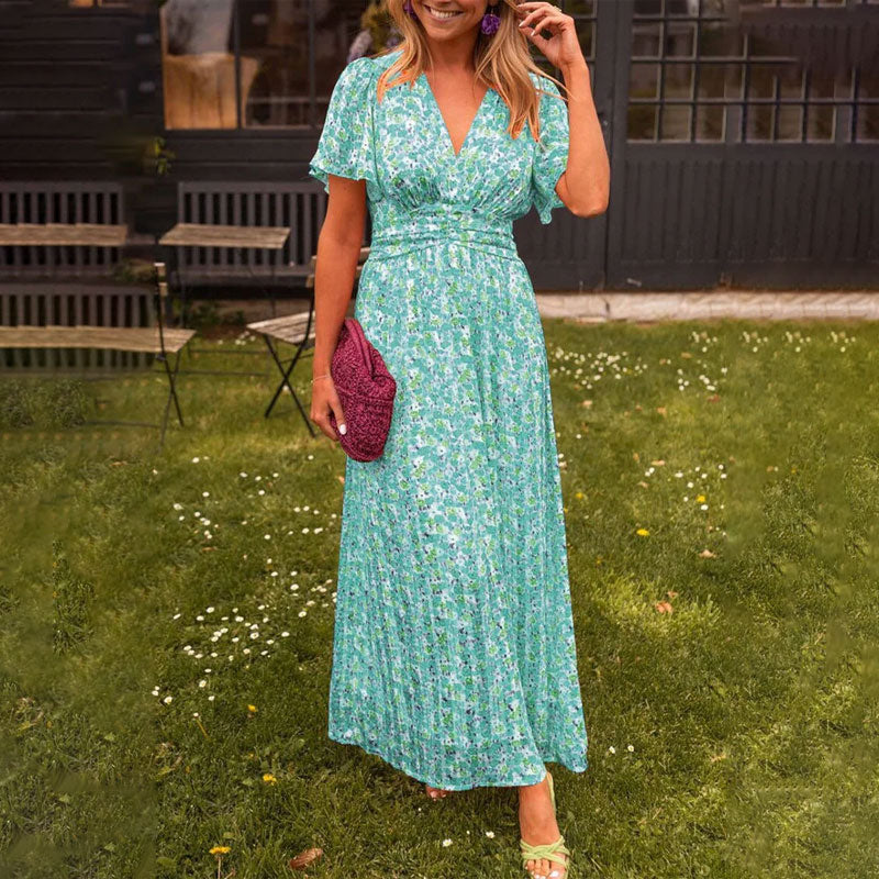 Elsie V-Neck Midi Dress | Ontwaken van Stille Elegantie