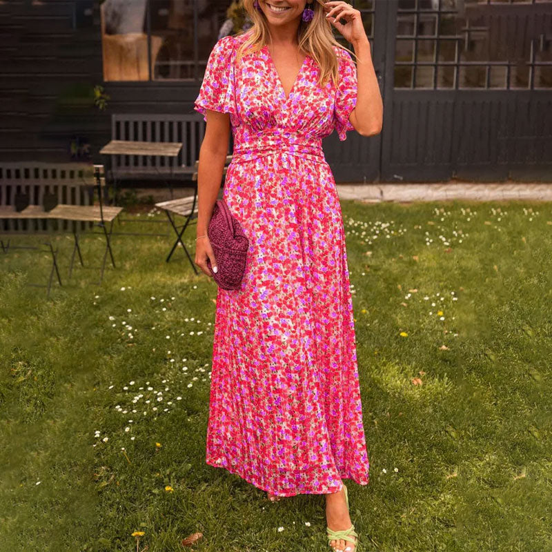 Elsie V-Neck Midi Dress | Ontwaken van Stille Elegantie
