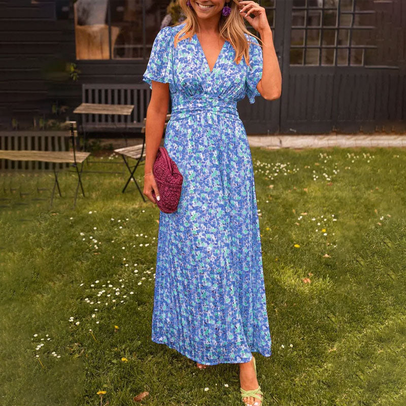 Elsie V-Neck Midi Dress | Ontwaken van Stille Elegantie