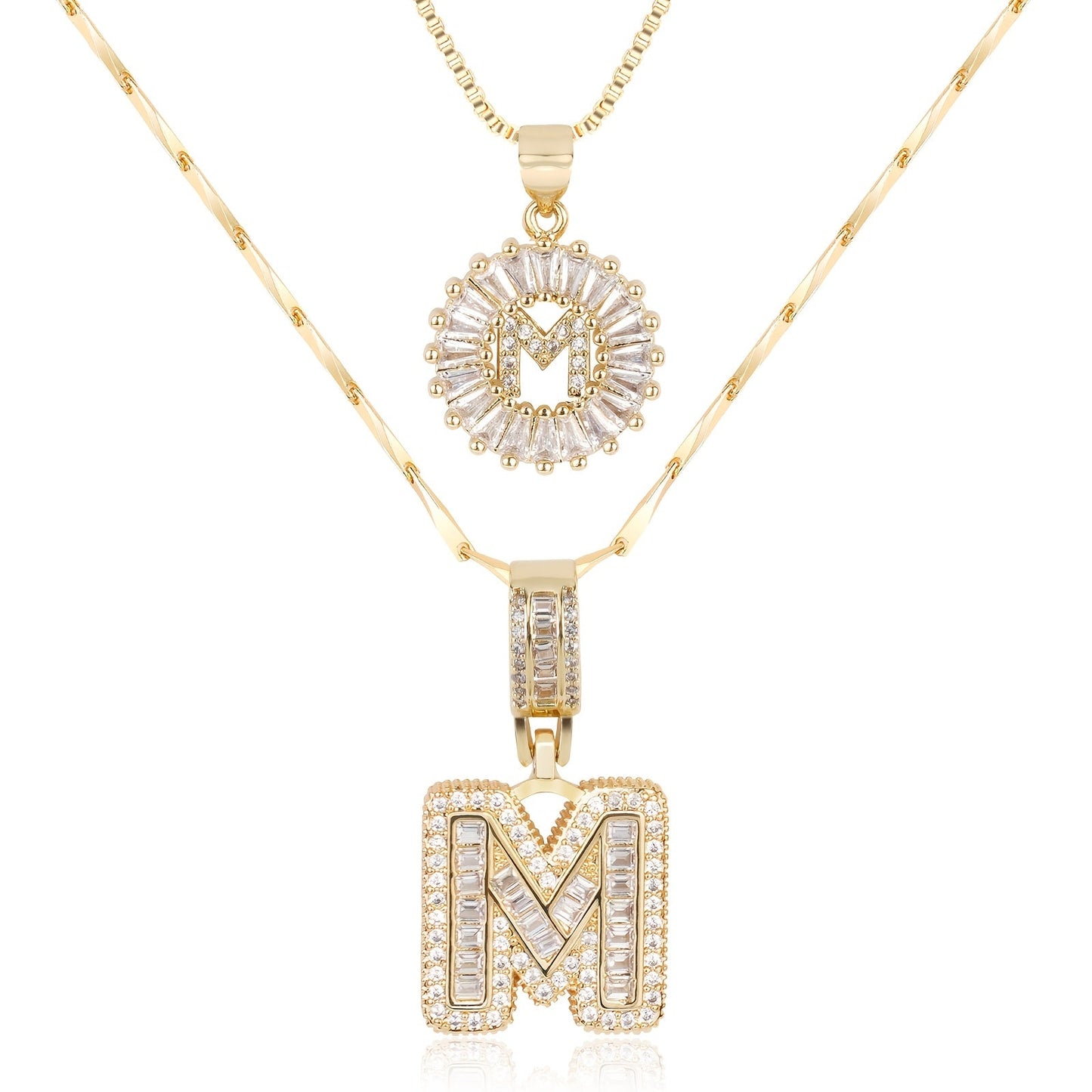 GemLetter | 14K Ketting met Diamanten Initiaal Hanger