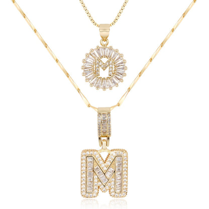 GemLetter | 14K Ketting met Diamanten Initiaal Hanger