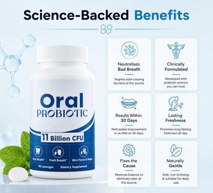 Orale Probiotica | Ondersteunt gezonde mondflora en helpt slechte adem verminderen