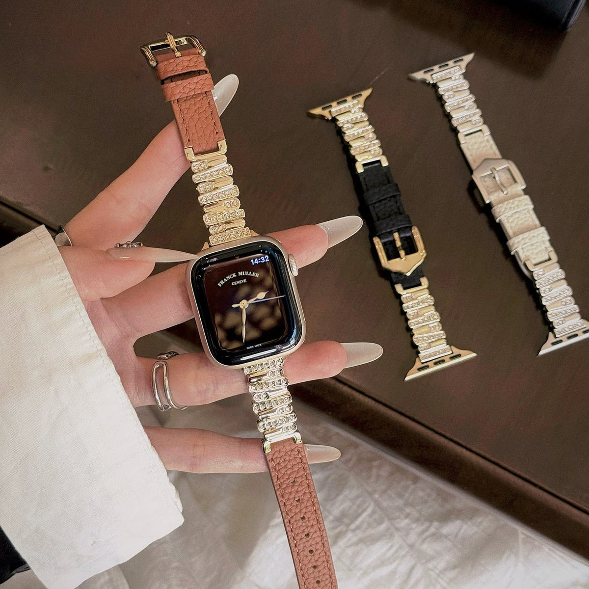 Onregelmatige Leren Band voor Apple Watch
