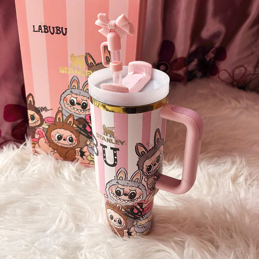 Labubu Tumbler 1200 ml – Isolerende Thermosbeker voor Drank Warm of Koud tot 12 Uur