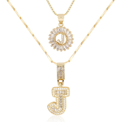 GemLetter | 14K Ketting met Diamanten Initiaal Hanger