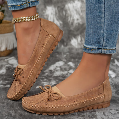Sabine – Zachte, comfortabele loafers met een verfijnd strikje