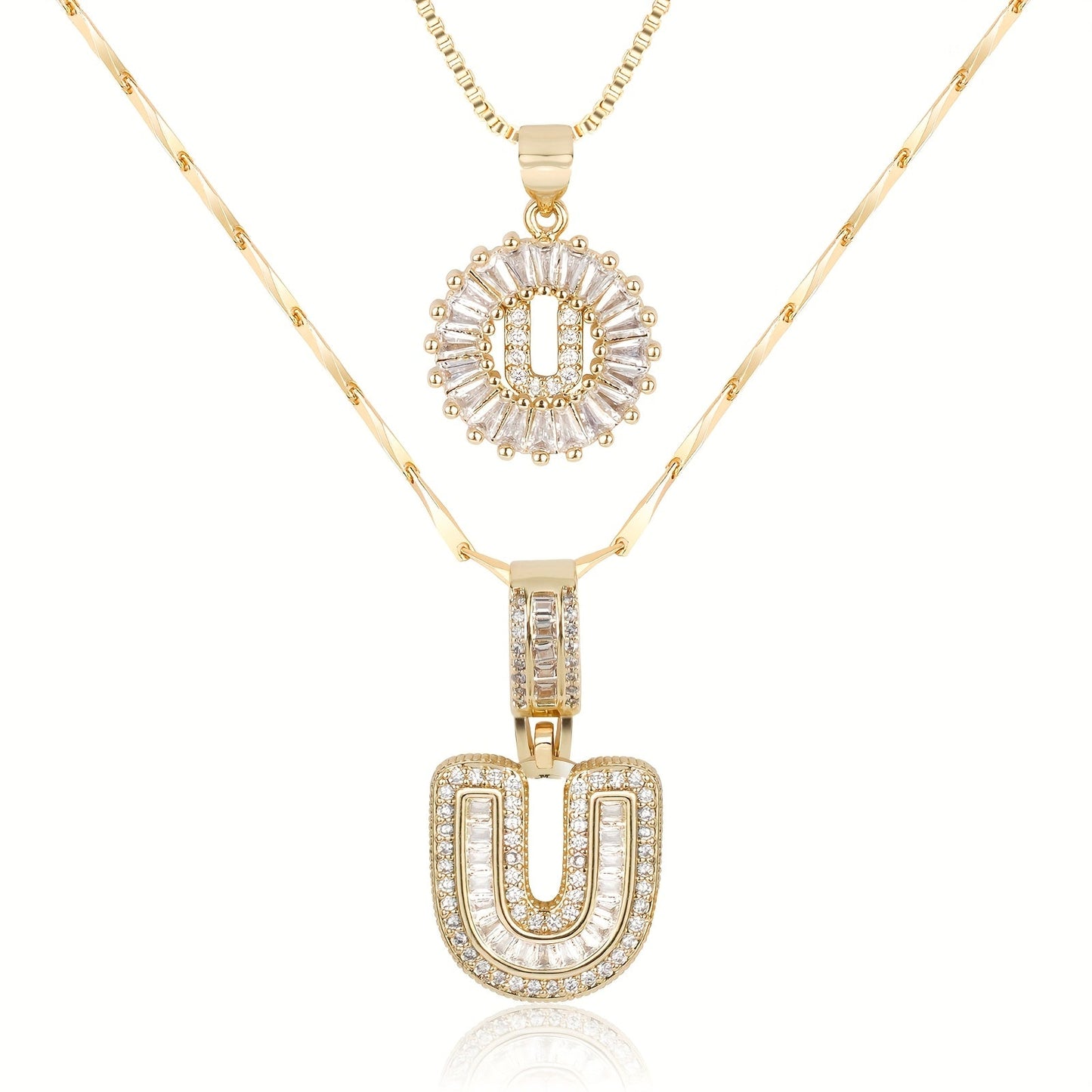 GemLetter | 14K Ketting met Diamanten Initiaal Hanger