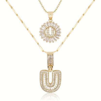 GemLetter | 14K Ketting met Diamanten Initiaal Hanger
