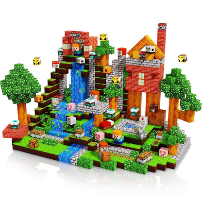 Graslandplezier - Magnetische Bouwtegels STEM Speelgoed | 2025 Dorpscollectie | 100–300 stuks | 2cm