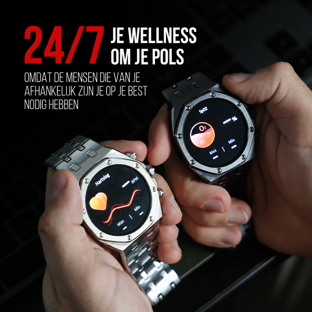 Sentinel | Stalen hex-bezel smartwatch