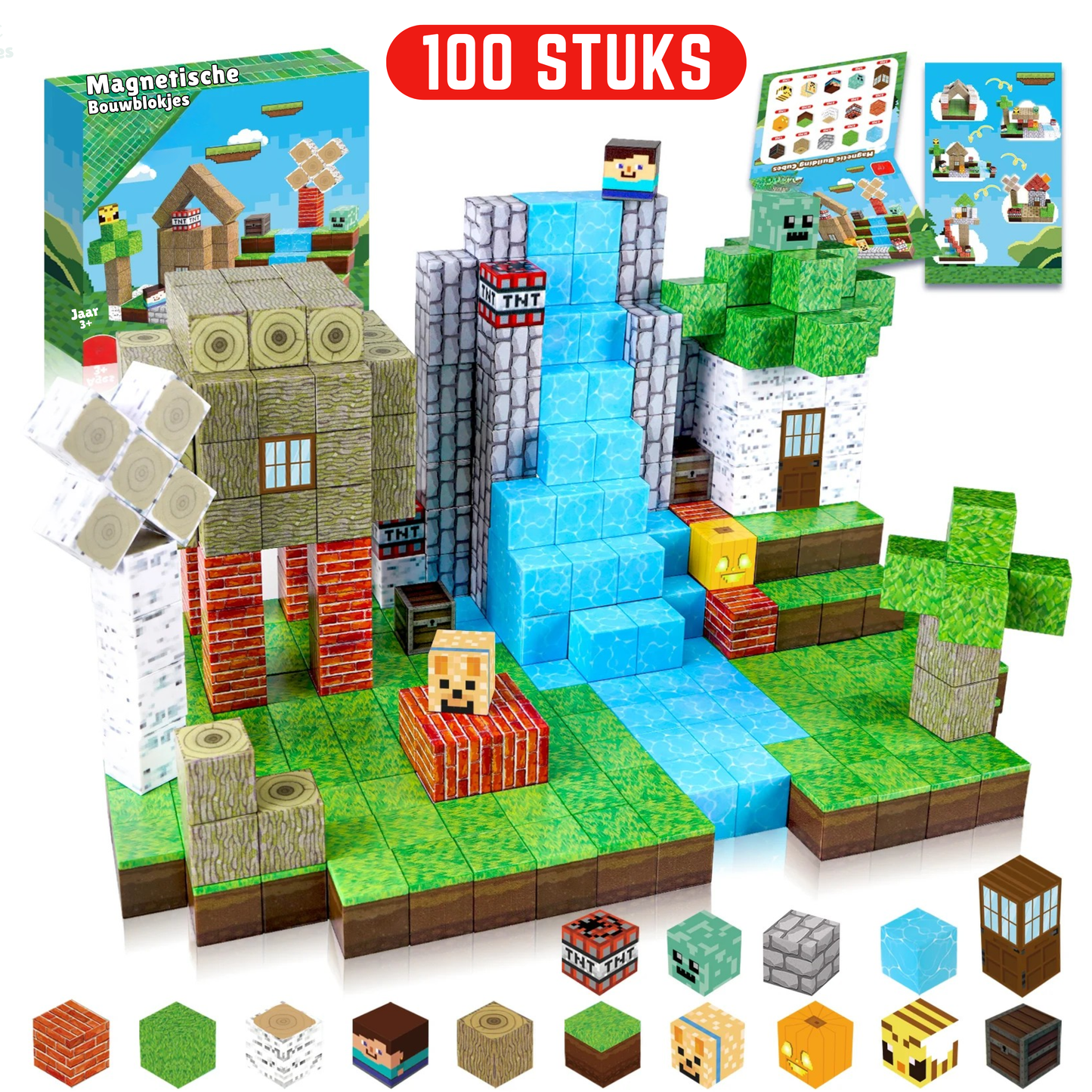 Bosleven - Magnetische Bouwblokjes | STEM Speelgoed | 2025 Dorpscollectie | 100–300 Stuks |