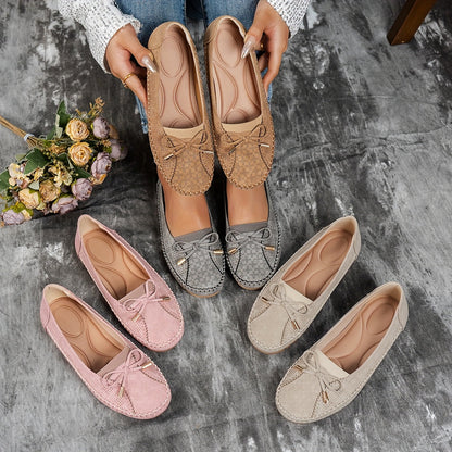 Sabine – Zachte, comfortabele loafers met een verfijnd strikje