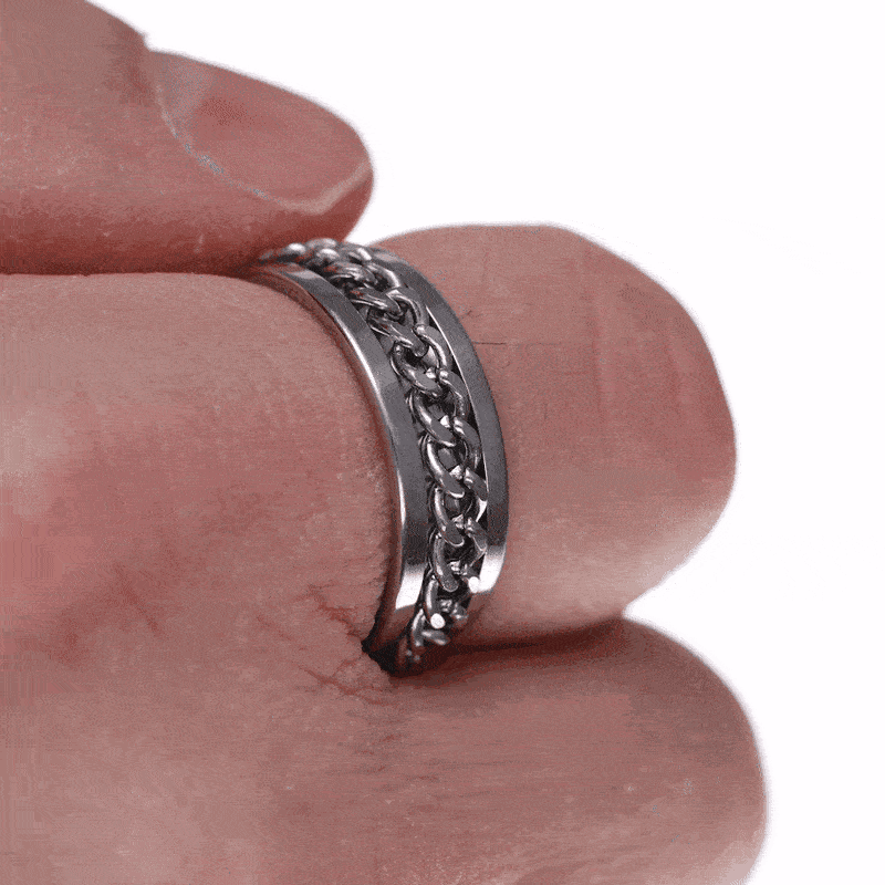 Draaiende kettingbladspinner zilver (staal 316L)