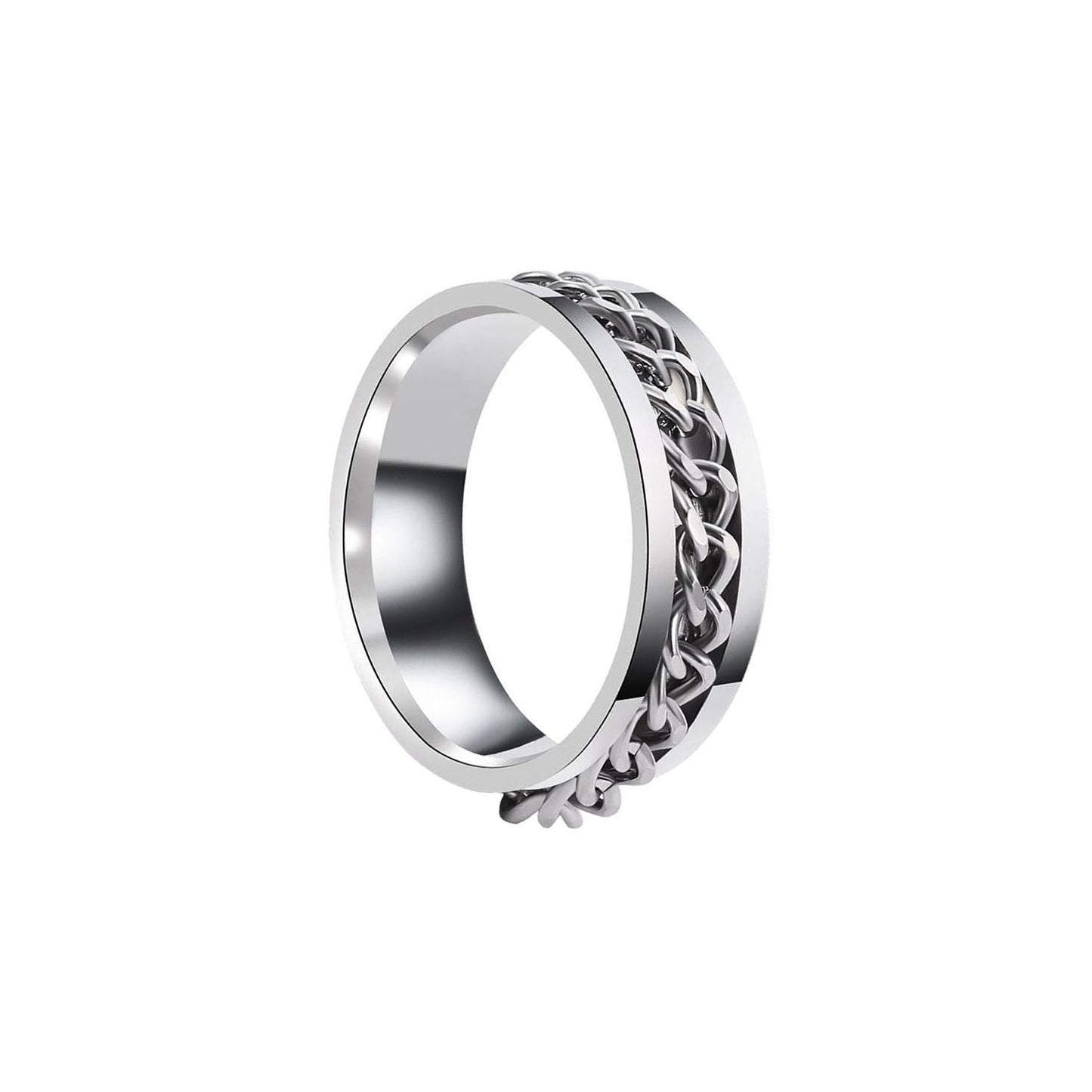 Draaiende kettingbladspinner zilver (staal 316L)