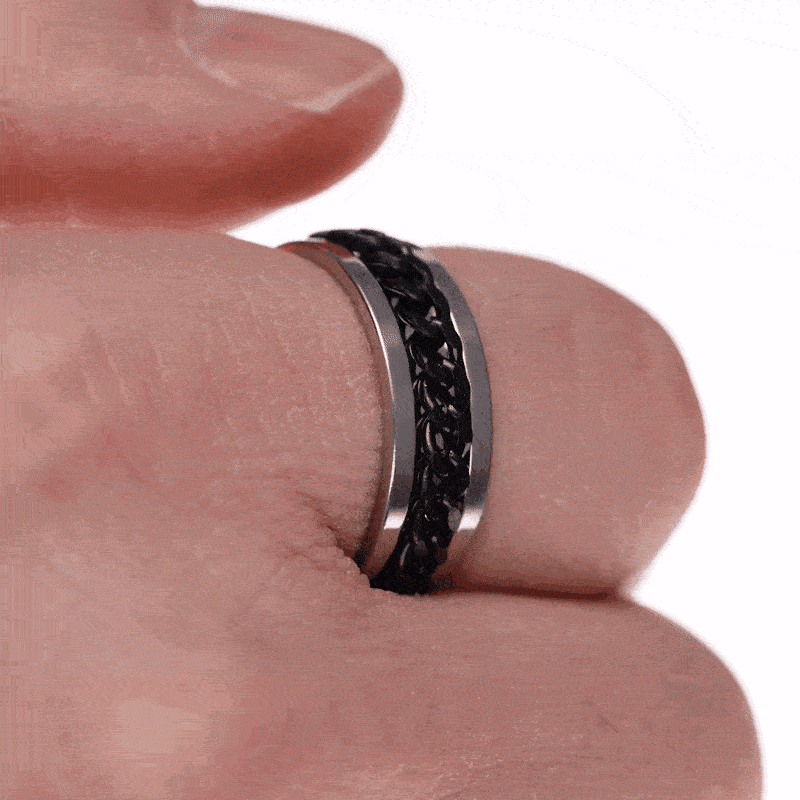 Draaiende kettingbladspinner zwart (staal 316L)