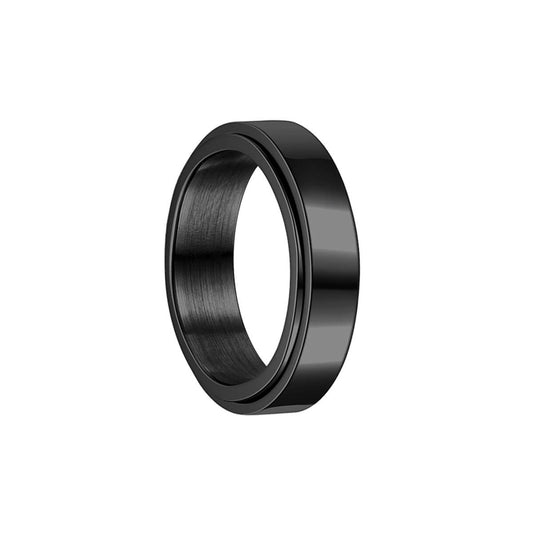Zwarte spinnerring / antistressring (316L-staal)
