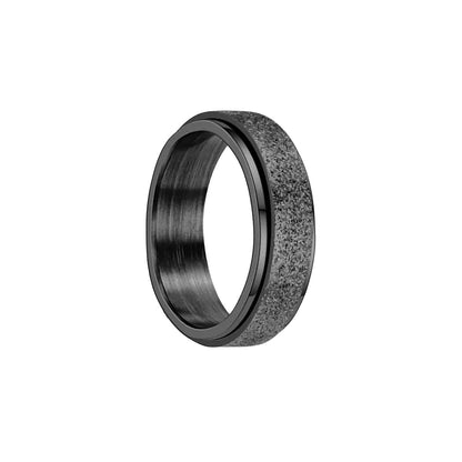 Sprankelende zwarte spinnerring / antistressring (316L-staal)