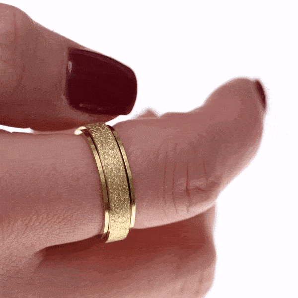 Schitterende vergulde spinnerring / antistressring (316L-staal)