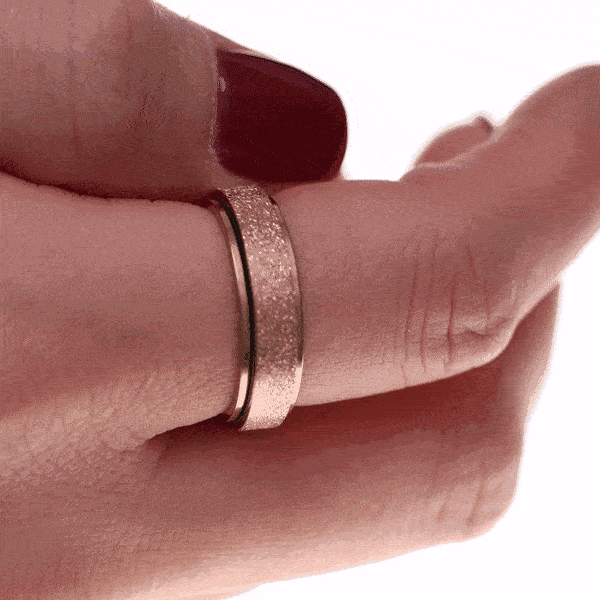 Sprankelende, roségoud vergulde spinnerring / antistressring (316L-staal)