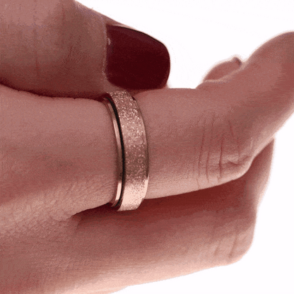 Sprankelende, roségoud vergulde spinnerring / antistressring (316L-staal)